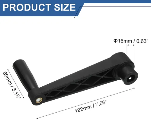 Vista 2 de uxcell Mango de máquina giratorio de 0.630 x 7.559 in (diámetro x L), mango de manivela de torno universal para máquina de molienda de torno