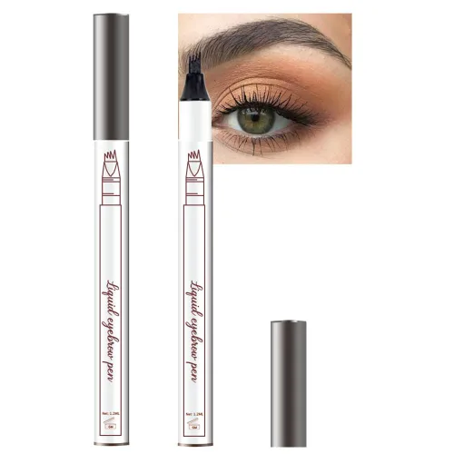 Vista 8 de Lápiz de tinta para cejas de Brow Stylist - Micro lápiz para cejas de 4 puntas con juego de elevación y agarre, con 3 plantillas para cejas 1 pieza
