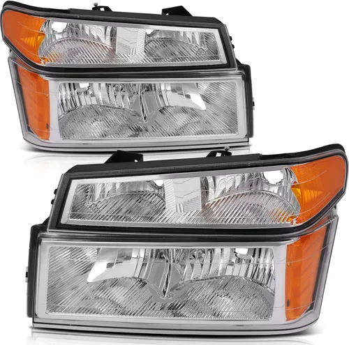 Vista 22 de Conjunto de faros delanteros para Chevy Avalanche 1500 2003-2006 para Avalanche 2500 03-06 para 1500 Classic 2007 carcasa negra reflector ámbar