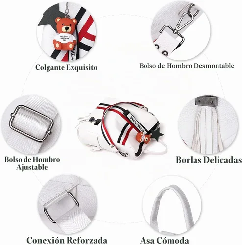 Vista 4 de FANDARE Mochila de moda para mujer, impermeable, mochila antirrobo de cuero PU para mujer, mochila para trabajo, viajes, oficina, compras, bolso