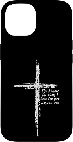 Vista 4 de Cross I Know The Plans Verse Bible Jesus God - Funda de regalo cristiana para iPhone 17