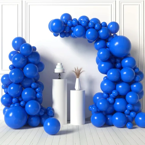Vista 7 de HOUSE OF PARTY Globos azules metálicos: guirnalda de globos azules, globos metálicos azules de 5/12/18 pulgadas para decoraciones de graduación