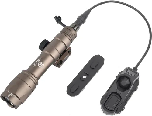 Vista 10 de M340 linterna táctica de 540 lúmenes con 2 bases giratorias, con botón de presión e interruptor de presión remoto, montaje de luz e interruptor de 1