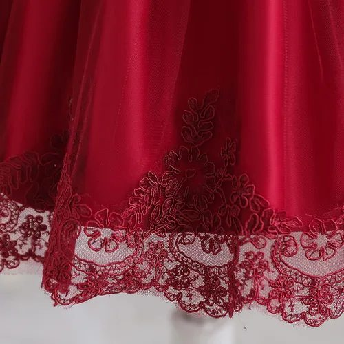 Vista 6 de NNJXD Vestido de Princesa de Tul con Flores para Niñas Pequeñas y Bebés Niña