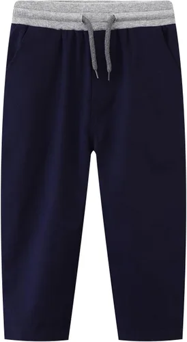 Vista 5 de Pantalones chinos para niños, uniforme escolar, elástico, color caqui, azul, pantalones cargo