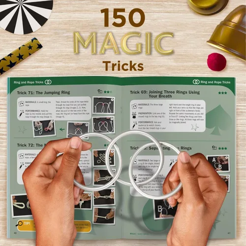 Vista 5 de Thames & Kosmos Magic: Gold Edition Juego con 150 trucos Manual de instrucciones a todo color de 96 páginas 42 accesorios Tutoriales
