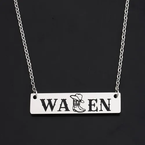 Vista 3 de OKEYCH Collar inspirado en la música country, regalo para mujeres occidentales, regalo para amantes de la música country (collar MW)