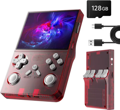 Vista 11 de R40 - Consola de juegos portátil retro - Sistema de código abierto, pantalla IPS de 3.5 pulgadas, más de 18.000 juegos clásicos, tarjeta TF de 128