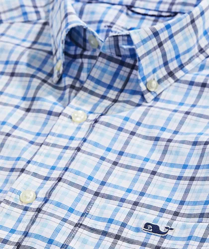 Vista 3 de vineyard vines Camisa de nailon Multi Check On-The-go para hombre