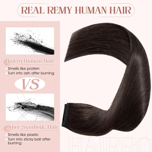 Vista 3 de Extensiones de cabello con clip, cabello humano Remy, extensiones de cabello largo lacio de una pieza con 5 clips, con gancho para colgar