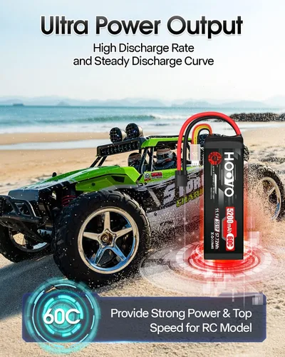 Vista 6 de HOOVO 3S LiPo Batería 11.1V 5200mAh 60C TR Plug Softcase RC Batería para RC Car RC Truck Avión Helicóptero Barco Carreras RC Hobby