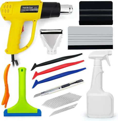 Vista 10 de Kit de herramientas de instalación de película de tintado de vidrio auto CARTINTS con pluma de liberación de aire, espátula de fieltro, cuchillo