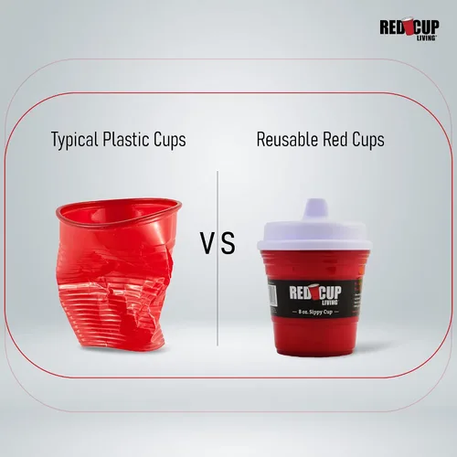 Vista 6 de Red Cup Living Vaso entrenador para bebé, 8 onzas, sin BPA, a prueba de derrames, no tóxico, apto para lavavajillas, tapa a prueba de fugas, fácil