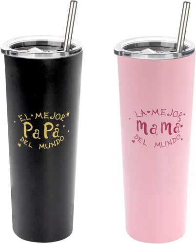 Vista 7 de Ezprogear Vaso Greatest Papa El Mejor Papa Del Mundo de 12 oz (12 oz, Black Papa)