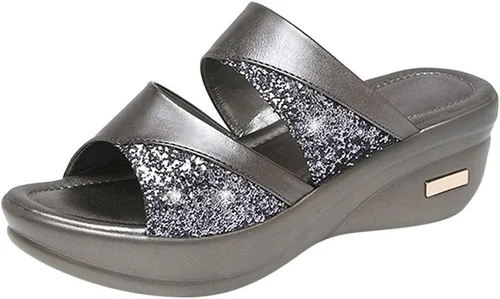 Vista 3 de Low Wedge Sandals for Women Dressy Summer Women Shoes Size 12 Wide Width Sandals Wedges Off White Wedge Sandals for Women Low Heel Womens Orthopedic