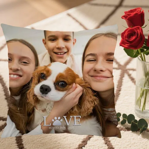 Vista 5 de Custom Couples Pillow Case with one Romantic Photo and Personalized Message enriching Your Room décor and expressing Love Through a Meaningful Gift