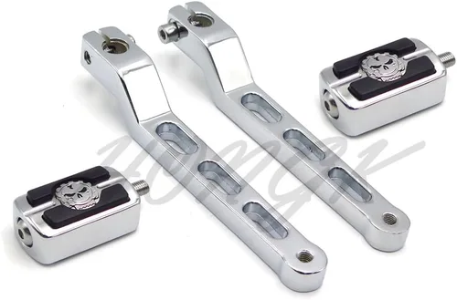 Vista 4 de HONGK - Palancas de cambio de talón/punta de aluminio cromado con clavijas de palanca de cambios compatibles con H-D Heritage Softail FLST