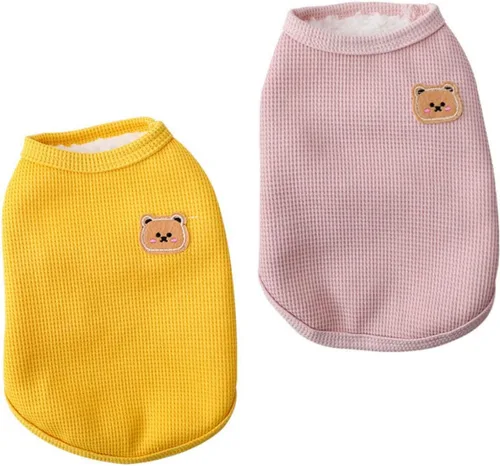 Vista 12 de Camisetas de algodón para perros y gatos - Chalecos sin mangas suaves, transpirables y elásticos para perros medianos y pequeños
