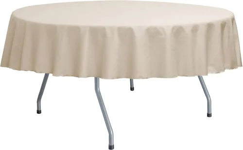 Vista 40 de Ultimate Textile Poly-Cotton Twill 60-Inch Round Tablecloth - Fits Tables Smaller Than 60-Inches in Diameter, Navy Blue