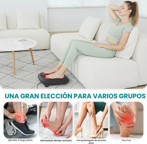 Vista 8 de Nekteck Masajeador de pies con calor, Máquina masajeadora de pies eléctrica Shiatsu con calor y amasado para neuropatía, fascitis plantar, masaje