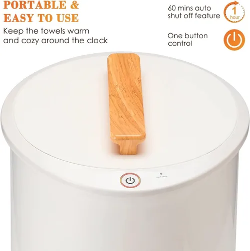 Vista 3 de Keenray Calentador de toallas, cubo calentador de toallas de lujo, calentador de toallas grande para baño, apagado automático, se adapta a hasta dos
