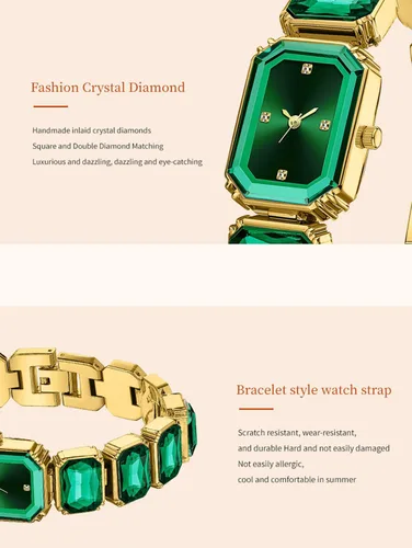 Vista 5 de BESTKANG Reloj de pulsera de cristal de lujo para mujer, reloj impermeable de moda
