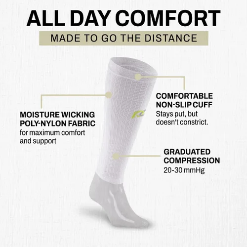 Vista 4 de PRO Compression Manga de pantorrilla para aliviar el dolor, protector de pantorrilla para correr, ciclismo, enfermeras y deportes