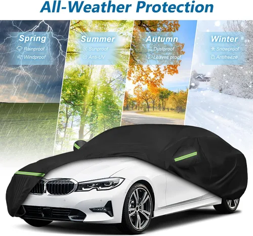 Vista 7 de Funda impermeable para coche para BMW Serie 3 M3 M340i 340i 335i 330i 328i 320i 2007-2023 E90 F30 G20, 210D Oxford con forro de algodón