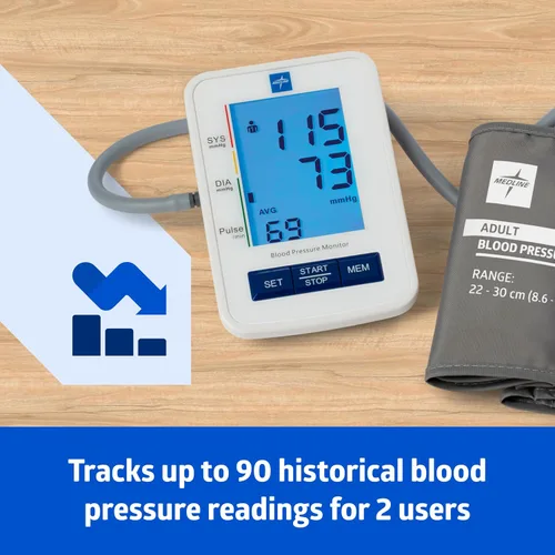 Vista 4 de Tensiómetro digital automático con manguito estándar para adultos Medline mds4001
