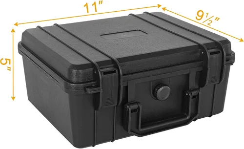 Vista 4 de Funda rígida protectora a prueba de golpes y resistente al agua con inserción de espuma DIY personalizada para cámara, etc, 11 X 9.5 X 5 pulgadas