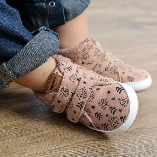 Vista 2 de QWZban Zapatos de bebé para niños y niñas, zapatillas de deporte con suela de goma antideslizante, para cuna de bebé, zapatos de vestir