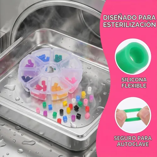 Vista 5 de 160 anillos de código dental, anillos de identificación de instrumentos de silicona autoclavables, bandas de codificación ortodóntica de grado