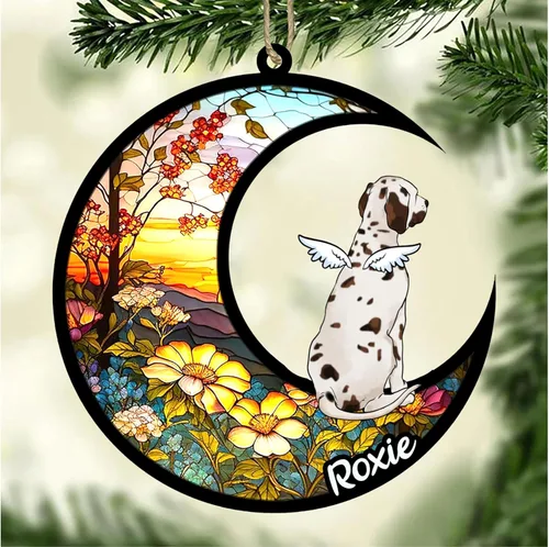 Vista 674 de LOVELYPOD Adorno de Navidad personalizado para perro Basset Hound (marrón) Basset Hound (marrón) adorno para atrapasoles de perro, razas de perros