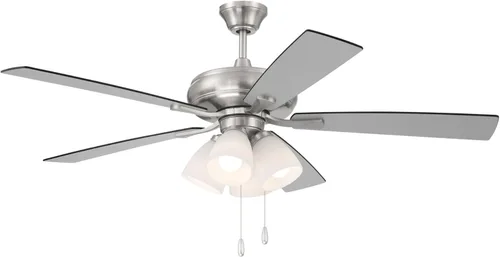 Vista 9 de Craftmade ECF114BNK5-DWWLN Eos - Ventilador de techo (52 pulgadas), níquel Cuchillas de níquel pulido cepillado/madera flotante