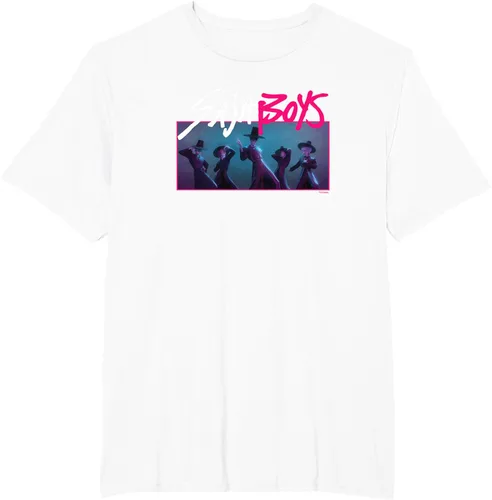 Vista 9 de Camiseta Oficial de KPop Demon Hunters Saja para Niños Negro