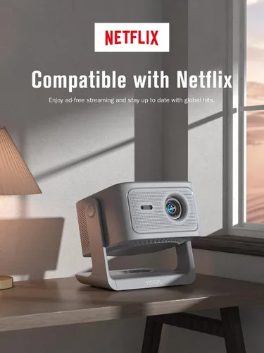 Vista 5 de 【Ahora con Netflix y 3000 ANSI】Proyector inteligente 4K con WiFi y Bluetooth, VISSPL 3D Dolby Audio y enfoque automático, proyector portátil