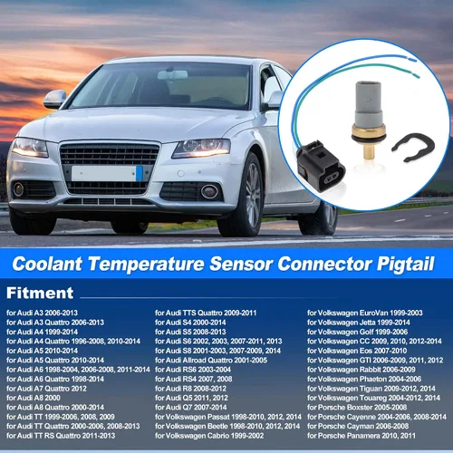 Vista 2 de No.06A919501 Sensor de temperatura del refrigerante de agua W/arnés de conector Pigtail para Audi A4 A6 RS4 RS6 para VW Passat Beetle para Porsche