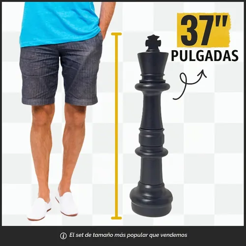 Vista 2 de MegaChess Juego de ajedrez gigante con rey de 37 pulgadas de alto, un juego de ajedrez grande para familias que buscan juegos gigantes al aire libre