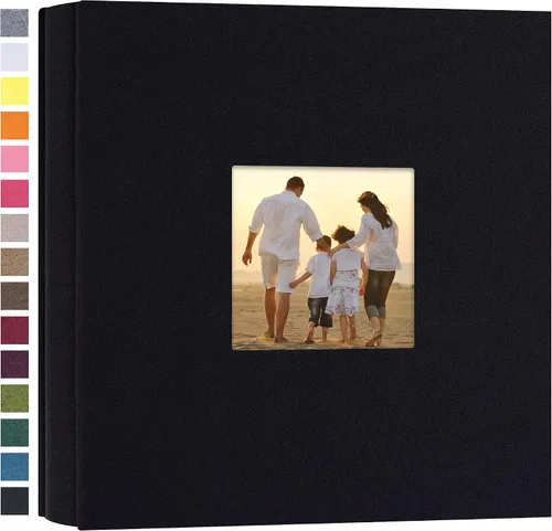 Vista 47 de potricher - Álbum de fotos pequeño para 100 fotos de 4 x 6 pulgadas, con portada de lino con foto, familiar, para bodas, aniversarios, bebés o Beige