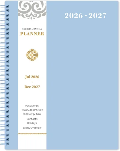 Vista 11 de Agenda mensual 2026 - Agenda 2026, agenda de enero 2026 a diciembre 2026, calendario mensual de 12 meses con pestañas y bolsillo, etiquetas