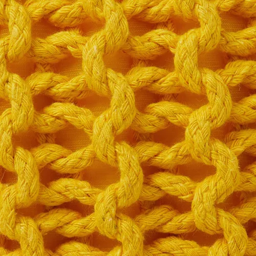 Vista 5 de GDFStudio Poona - Puf de algodón moderno hecho a mano, color amarillo, 20 x 20 x 14