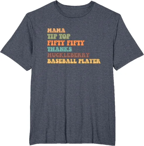 Vista 52 de Mama Tip-Top Fifty Fifty Thanks Huckleberry - Camiseta de béisbol, Negro