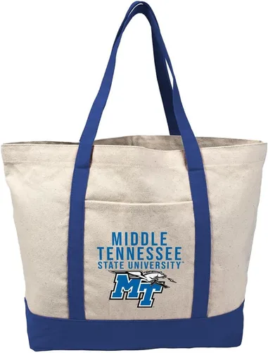 Vista 404 de Campus Lab Bolsa de lona con logotipo primario colegiado con bolsillo externo, bolsa de hombro reutilizable para ir de compras, playa Águilas A&m