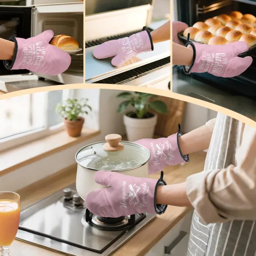 Vista 6 de The Kitchen is The Heart of The Home - Juego de guantes de horno y soportes para ollas, regalos de inauguración de la casa para amantes de la comida