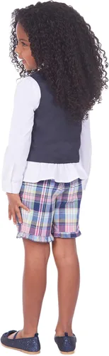 Vista 4 de IZOD Conjunto de chaleco de 4 piezas para niñas con parte superior e inferior de manga abullonada