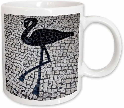Vista 10 de 3dRose China, Macao. Portuguese Tile Designs, taza cuadrada del Senado, 11 oz, negro