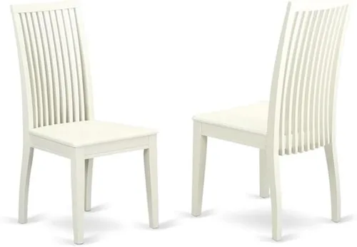 Vista 4 de East West Furniture BOIP3-LWH-W - Juego de mesa de cocina de 3 piezas para espacios pequeños que contiene una mesa de comedor redonda y 2 sillas