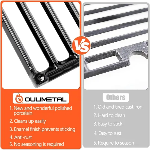 Vista 6 de QuliMetal Rejillas de cocina de 18.7 pulgadas para parrillas de gas Weber Genesis II 400 y Genesis II LX 400, Genesis ll LX 400 Series, reemplazo