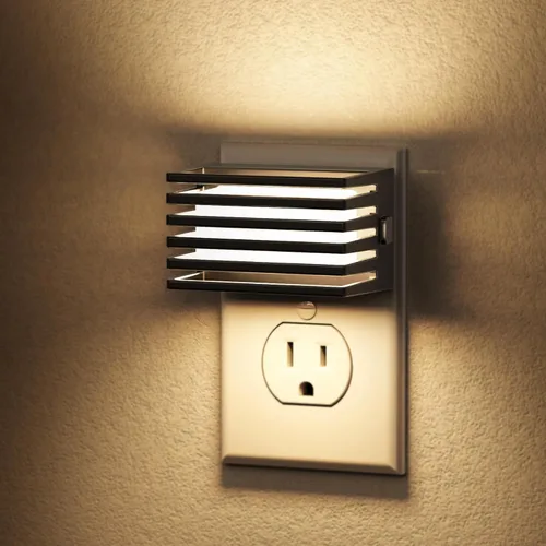 Vista 9 de L LOHAS LED Luces nocturnas enchufables a la pared, paquete de 2 luces nocturnas modernas con sensor de atardecer a amanecer, luz nocturna