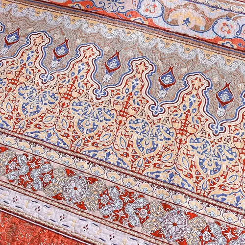 Vista 3 de Exclusivo Mezcla Manta acolchada reversible de 50 x 60 pulgadas - Manta de edredón de microfibra con patrón a rayas boho, reversible